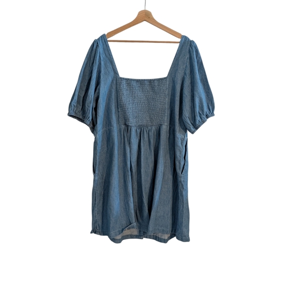 Old Navy Puff Sleeve Denim Mini Dress NWT - Picture 12 of 16